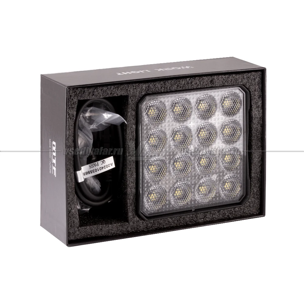 Фонарь светодиодный MTF LIGHT 12/24В, 90Вт, 7400лм, 5500К, квадратный, 1 шт., PL95K6S