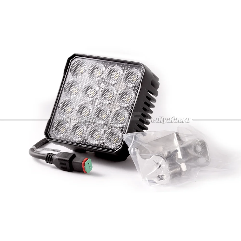 Фонарь светодиодный MTF LIGHT 12/24В, 90Вт, 7400лм, 5500К, квадратный, 1 шт., PL95K6S