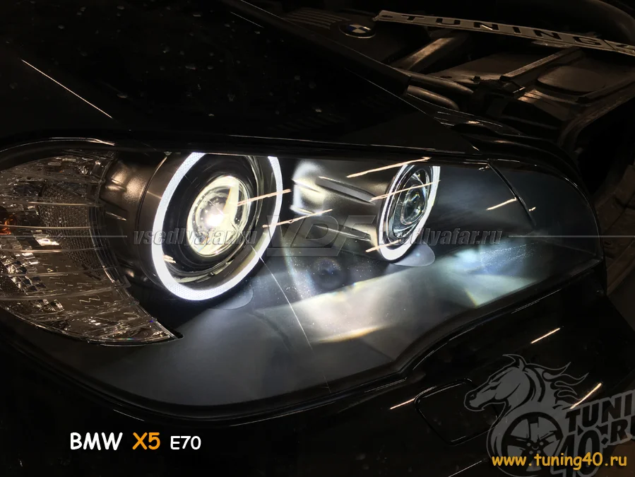 Светодиодные Ангельские глазки BMW X5 E70 2006-2010 Цвет: Белый