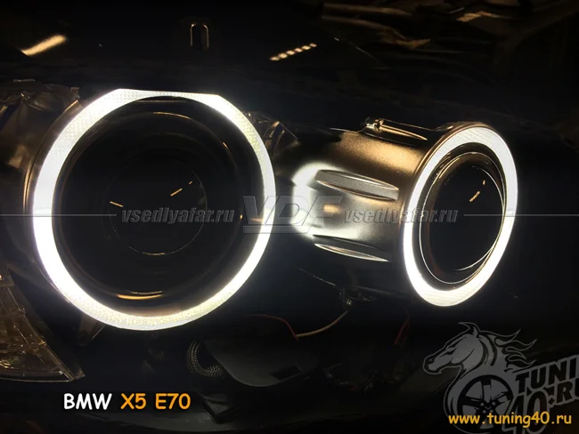 Светодиодные Ангельские глазки BMW X5 E70 2006-2010 Цвет: Белый