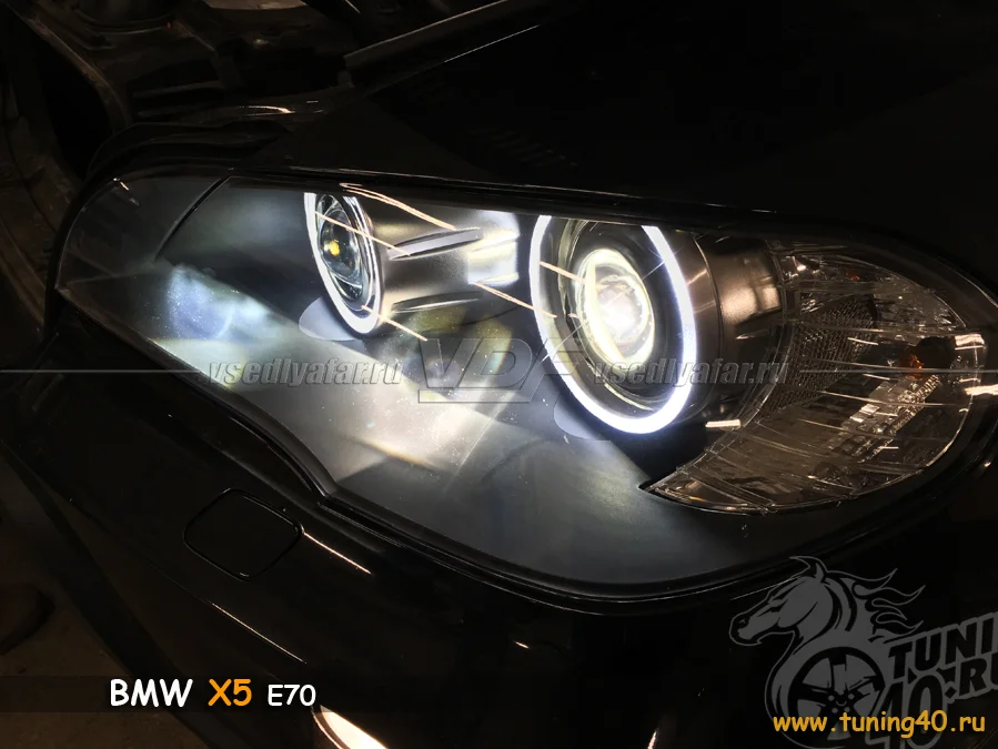 Светодиодные Ангельские глазки BMW X5 E70 2006-2010 Цвет: Белый