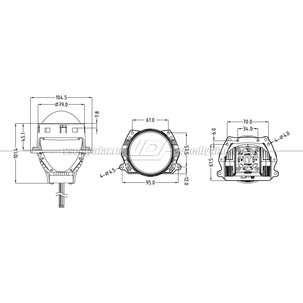 Светодиодные линзы MTF Light Dynamic Vision Expert 3 4300K Bi-Led (комплект 2 шт) HL45K43E