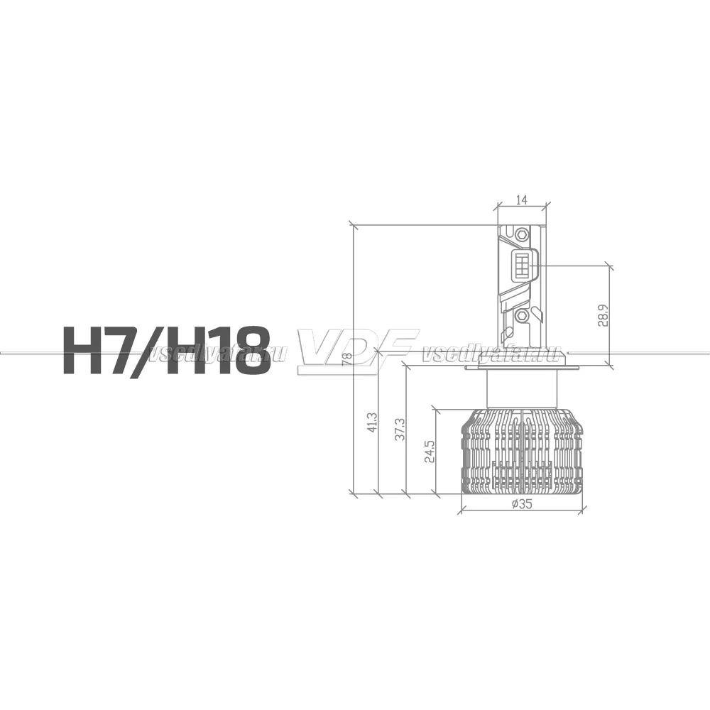Светодиодные лампы MTF Light Cyber Light Pro H7/H18 6000K 12V, 65W, 2шт, 	CP07K6