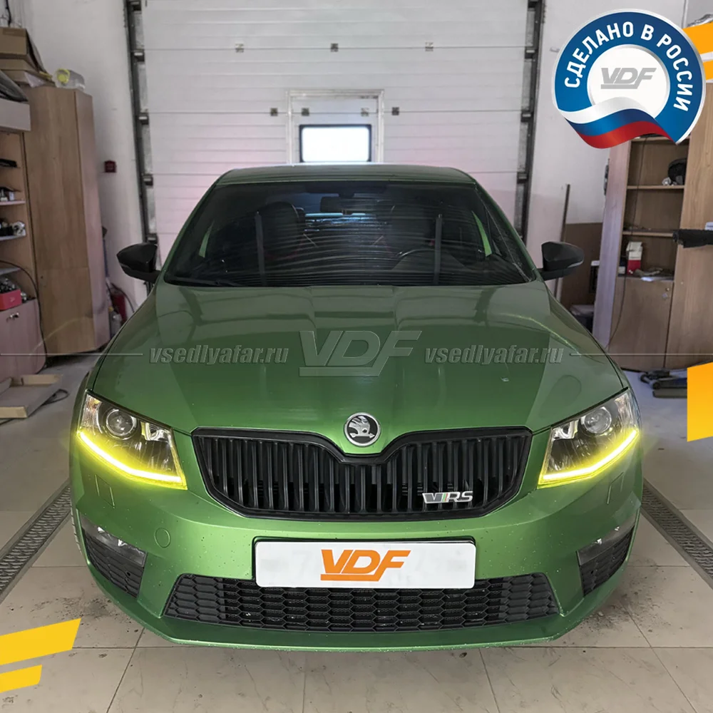 Комплект плат маркера Skoda Octavia A7 2012-2017 VDF-Light Цвет: Лимонный
