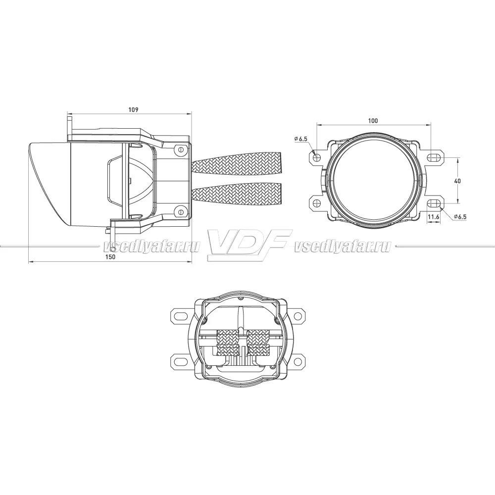 Бисветодиодные линзы в противотуманные фары MTF Light серия ABSOLUTE VISION 5500К Toyota/Lexus FL44K55T