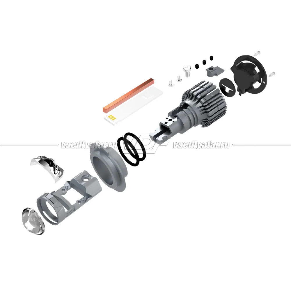 Светодиодные линзы MTF LIGHT MINILENS H7, 12/24V, 55W, 6000K (комплект 2 шт) MLH7K5