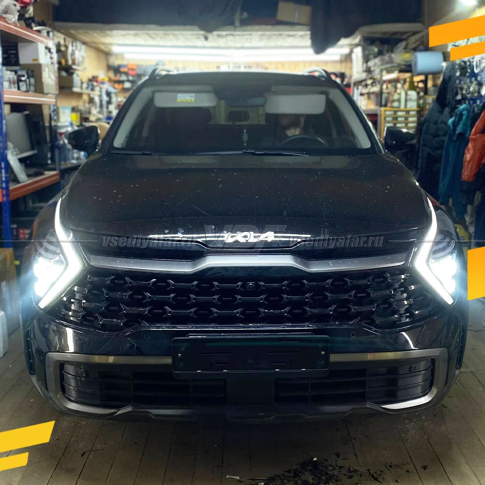 3D Набор для установки линз в фары Kia Sportage 2021-2025 рефлекторный LED Китай