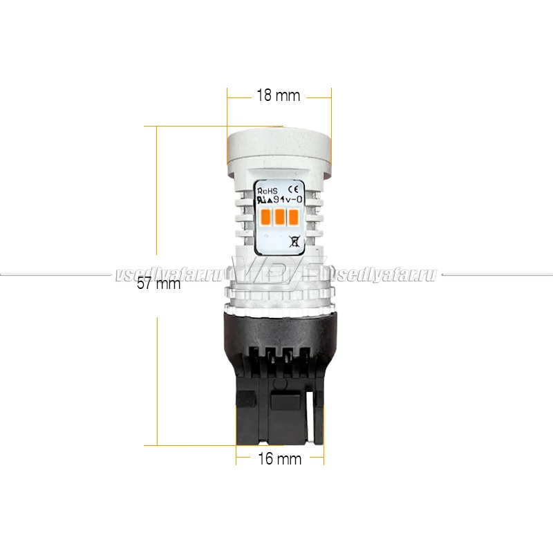 Светодиодная лампа 7440-3020-14SMD (красный), 14W