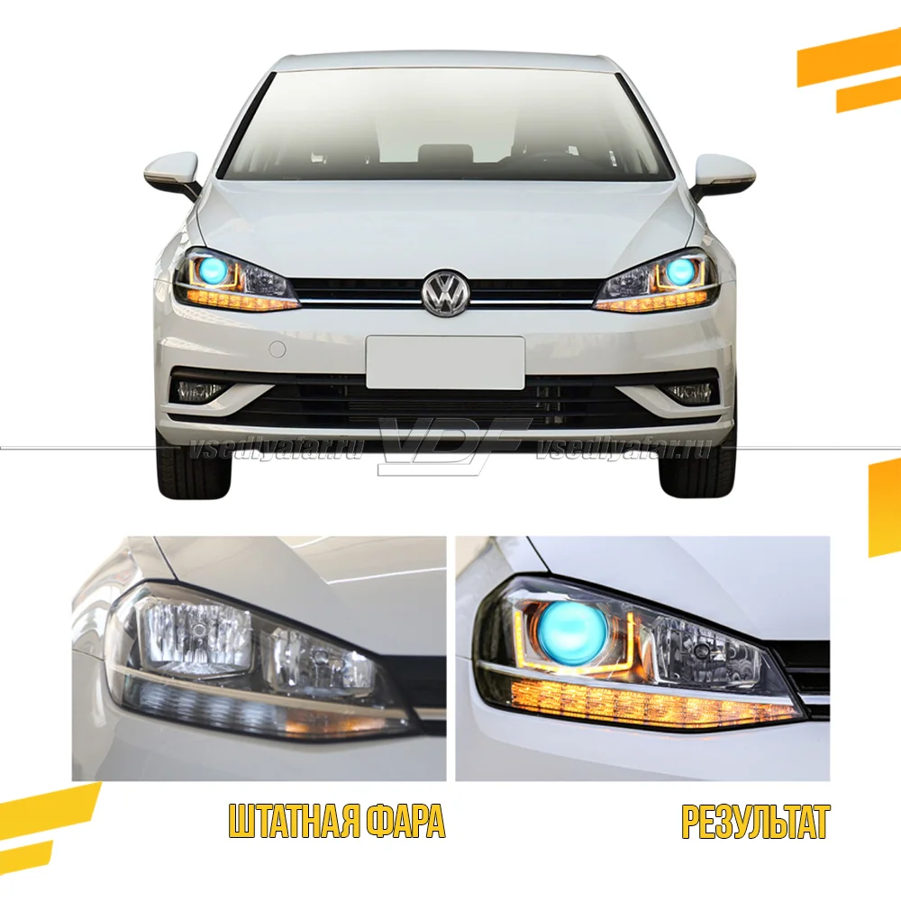 Комплект для установки линз в фары Volkswagen Golf 7.5 (2016-2021)