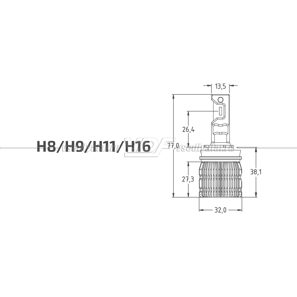 Светодиодные лампы MTF Light Active Night H11/H8/H9/H16 6000K 12V, 18W, 2шт, LAN11K6
