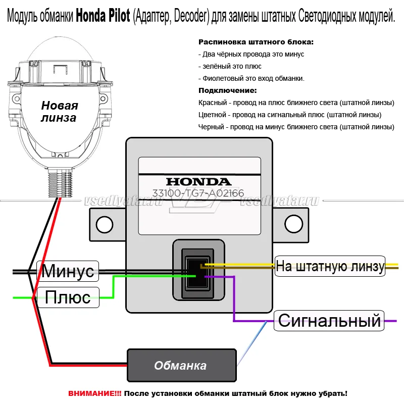 Модуль обманки Honda VDF Light для замены штатных Светодиодных модулей