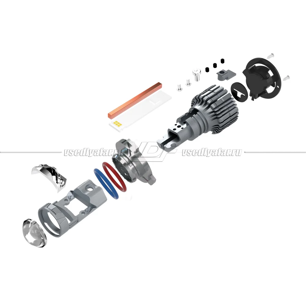 Светодиодные линзы MTF LIGHT MINILENS HB4(9006), 12/24V, 55W, 6000K (комплект 2 шт) MLB4K6