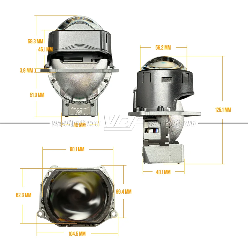 Светодиодные модули Aozoom X5 2025 Bi-Led (прямоугольная линза) (комплект 2 шт)