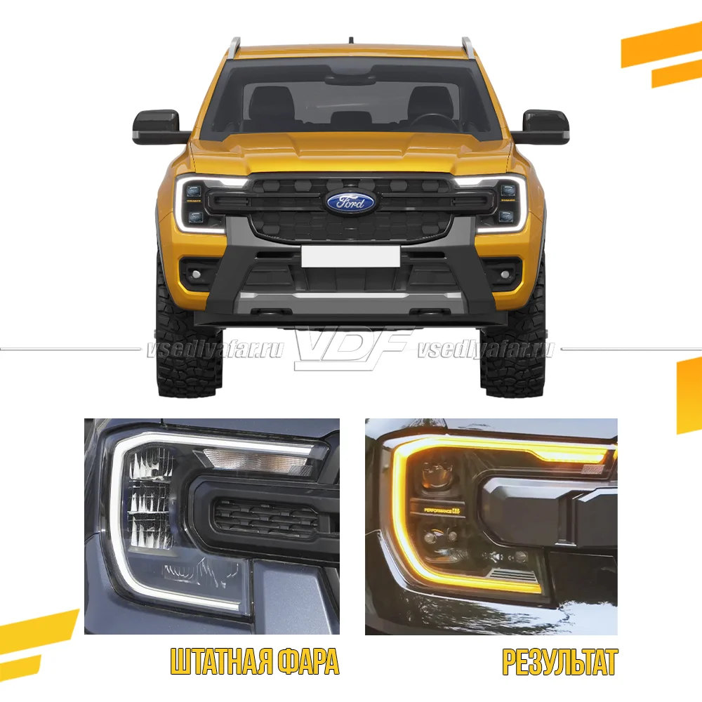 Комплект для установки линз в фары Ford Ranger 2021-2026 Рефлекторные фары