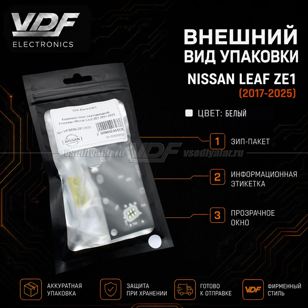 Комплект плат светодиодной Ресницы Nissan Leaf ZE1 2017-2025
