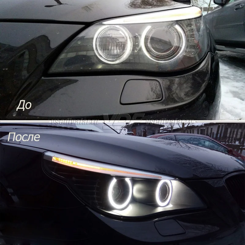 Светодиодные Ангельские глазки BMW 5 Е60 2007-2010 Цвет: Белый
