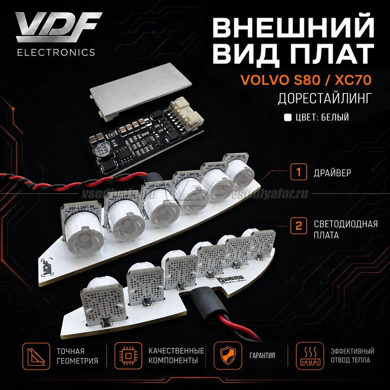 Система ДХО для Volvo XC70/S80 2006-2013 в секцию габарита