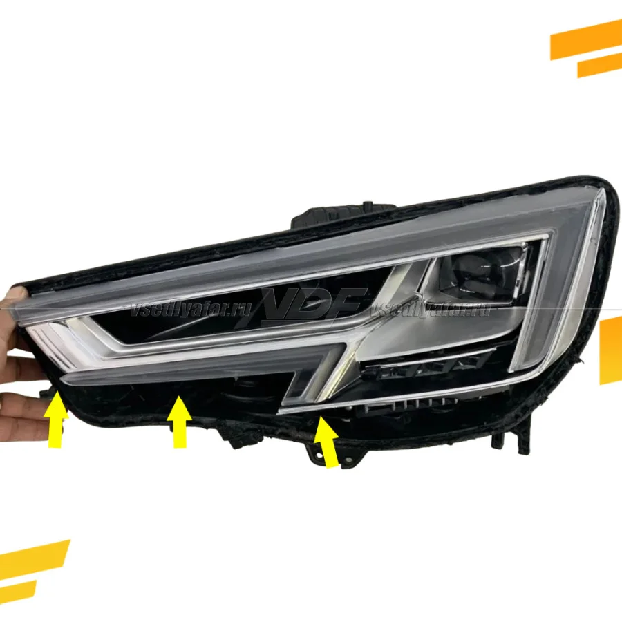 Рамки для замены линз в фарах Audi A4 2015-2020 LED Тип 2