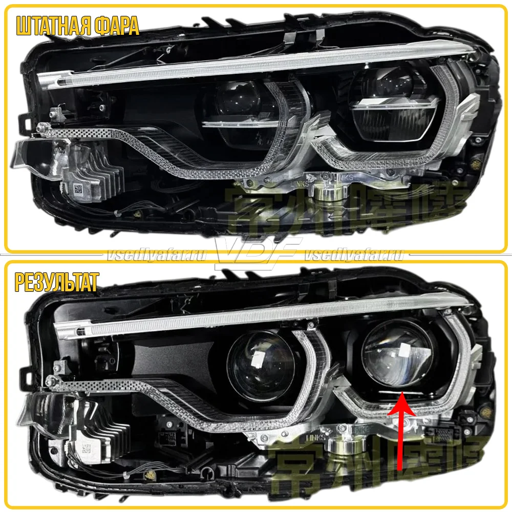 Рамки для замены линз в фарах BMW 5 G30/31 2016-2020 LED с AFS