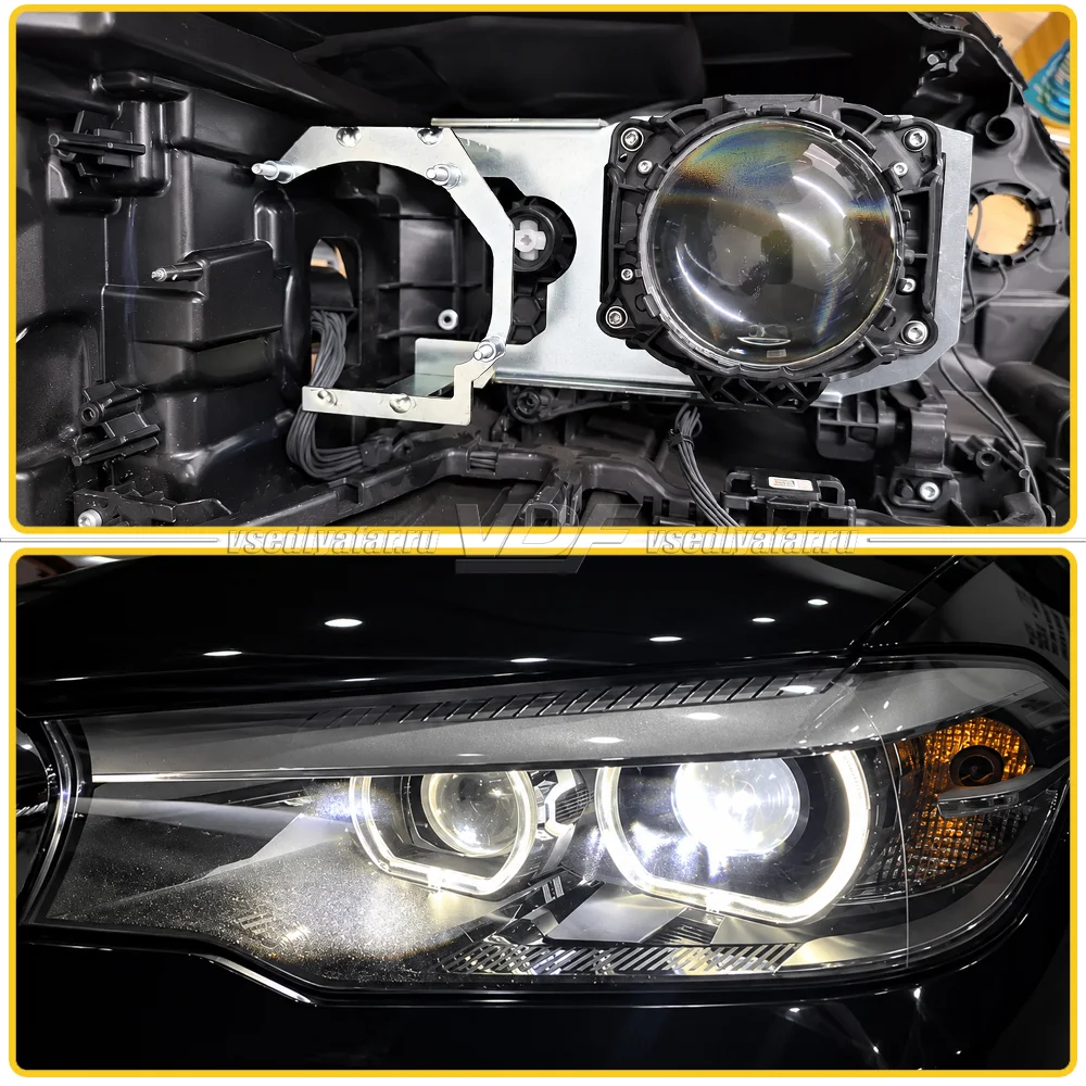 Рамки для замены линз в фарах BMW 5 G30 2016-2020 для установки 2х линз в 1 фару