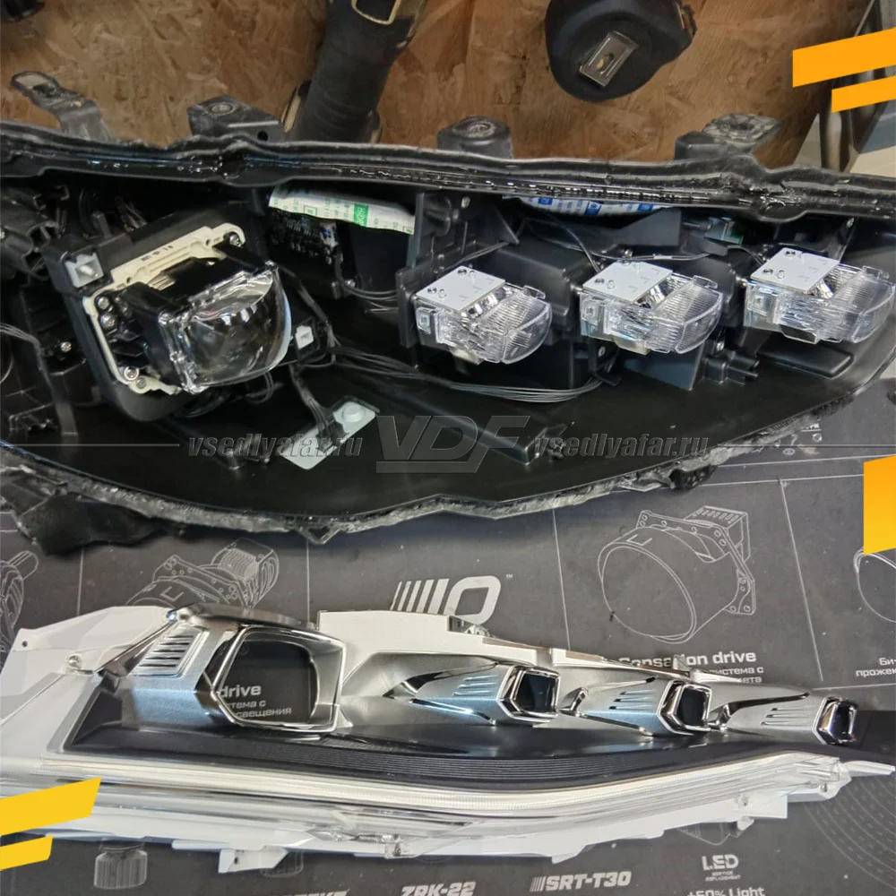 Переходные рамки для замены линз в фарах Haval F7 (2019-2023) Крепление Hella 3R