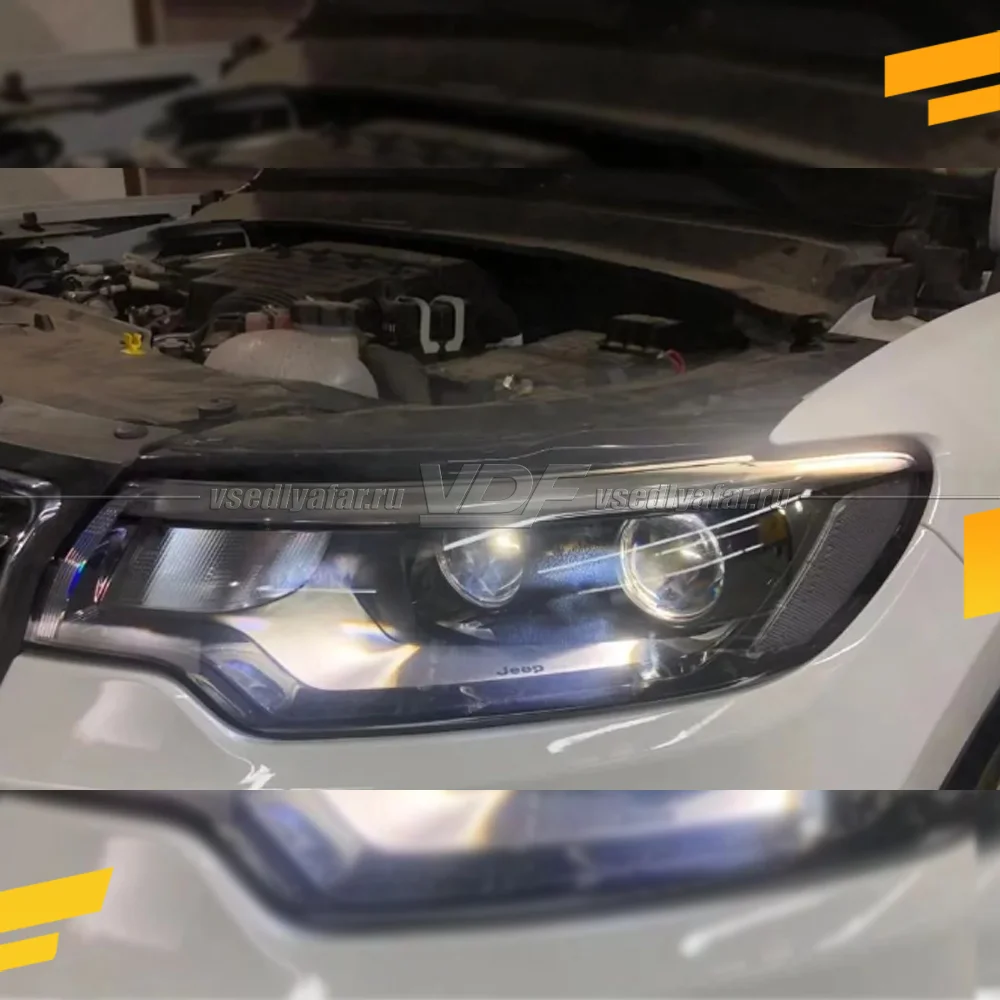 Рамки для установки линз в фары Jeep Compass 2020-2024 LED Рефлектор