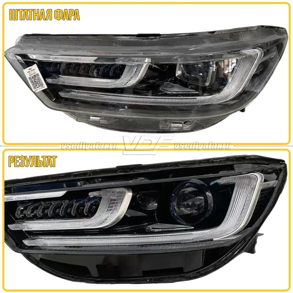 Рамки для замены линз в фарах Chery Tiggo 7L 2024+ LED Тип 2