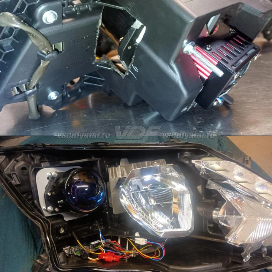 Рамки для замены линз в фарах Nissan Qashqai J11 2013-2019 LED