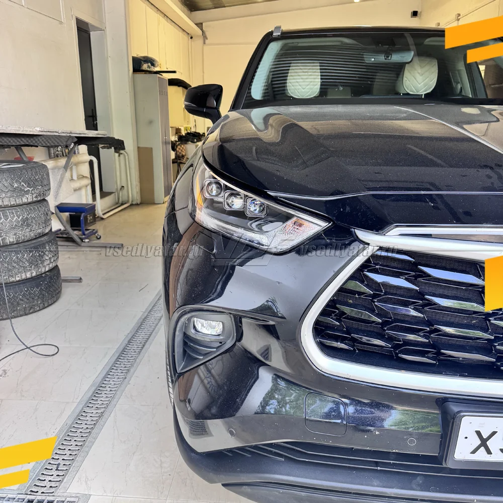 Рамки для установки линз в фары Toyota Highlander 2019-2022 LED Рефлектор